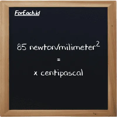 Example newton/milimeter<sup>2</sup> to centipascal conversion (85 N/mm<sup>2</sup> to cPa)